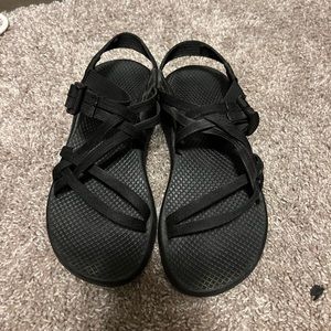 Black chacos without toe strap